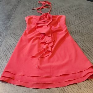Coral orange beautiful cocktail dress size S
